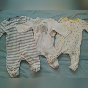0-3M Carter's Set Of 3 Footie Onesies